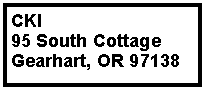 Text Box: CKI95 South CottageGearhart, OR 97138